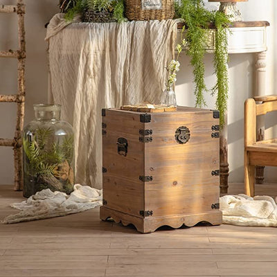 Solid Wood Chest Side Tables