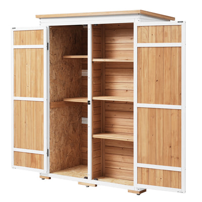 5.5ft Lockable Wooden Garden Storage Shed