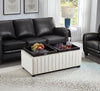 Contemporary Storage Ottoman Bench Footrest with Coffee Tray Tables